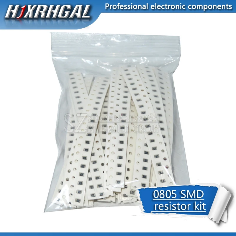 36 значений * 20 шт. = 720 0805 SMD комплект резисторов 1% 1/8 Вт (1 Ом ~ 10 м ом) компонент сделай