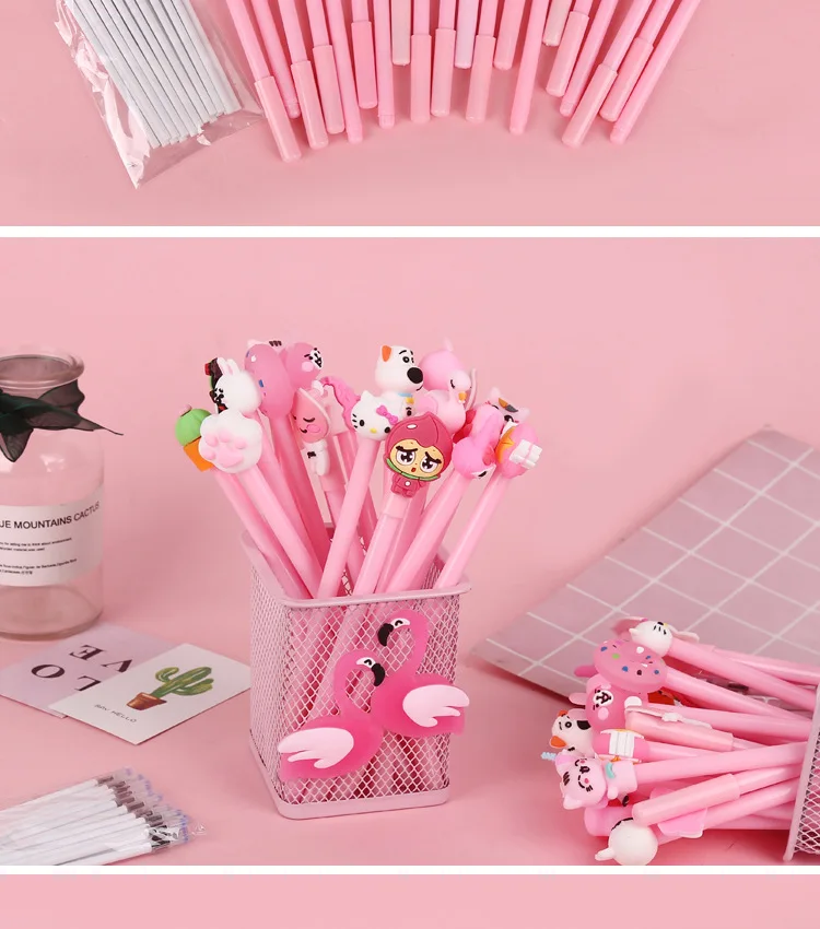 20 шт./компл. гелевая ручка 20 пополнения Papelaria Lapices Kawaii Единорог школьные принадлежности милые корейские канцелярские принадлежности Jel Kalem utiles Escolares
