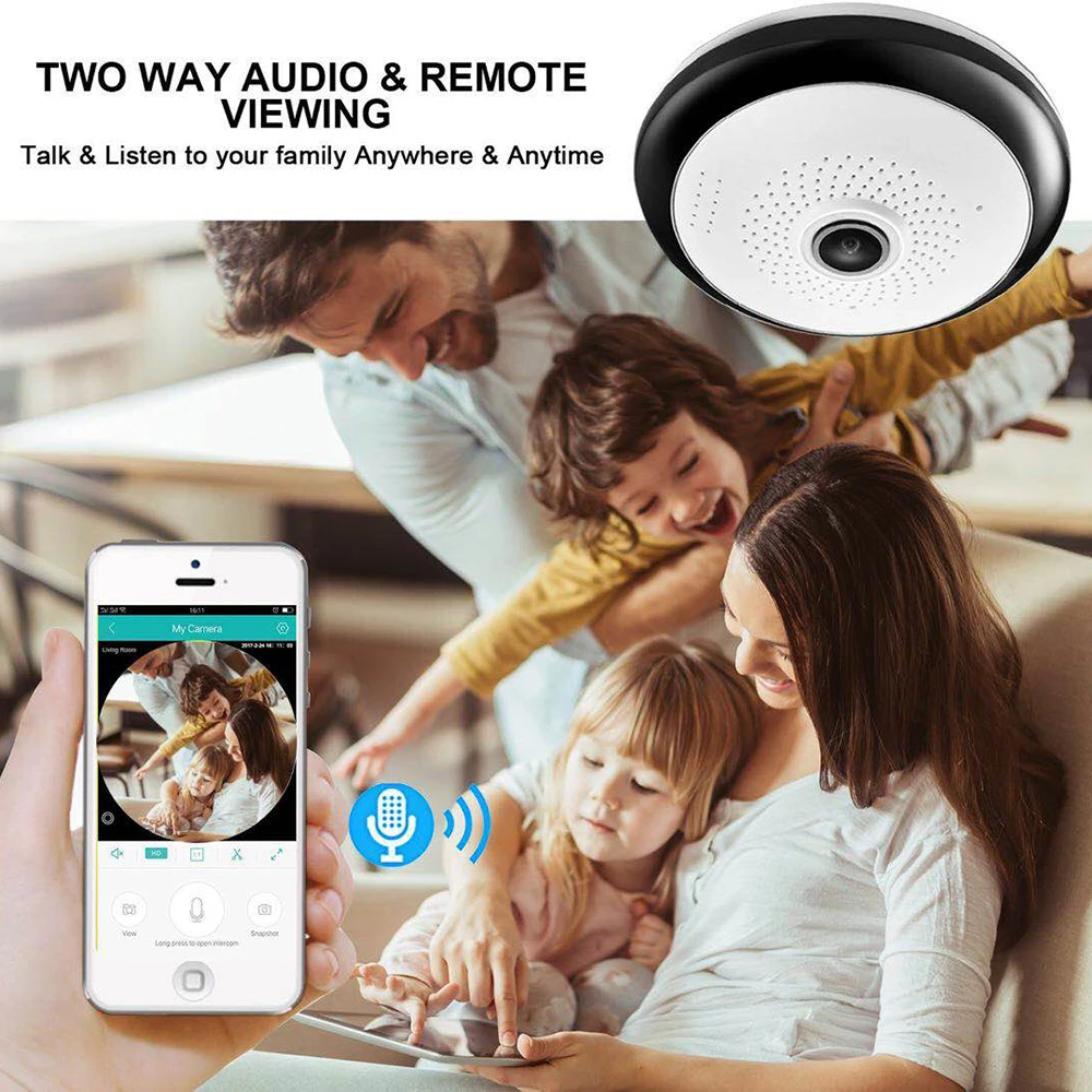 FREDI IP камера WiFi 360 градусов панорамная рыбий глаз Беспроводная камера 960P HD 1.3MP инфракрасная камера ночного видения безопасности домашняя CCTV камера