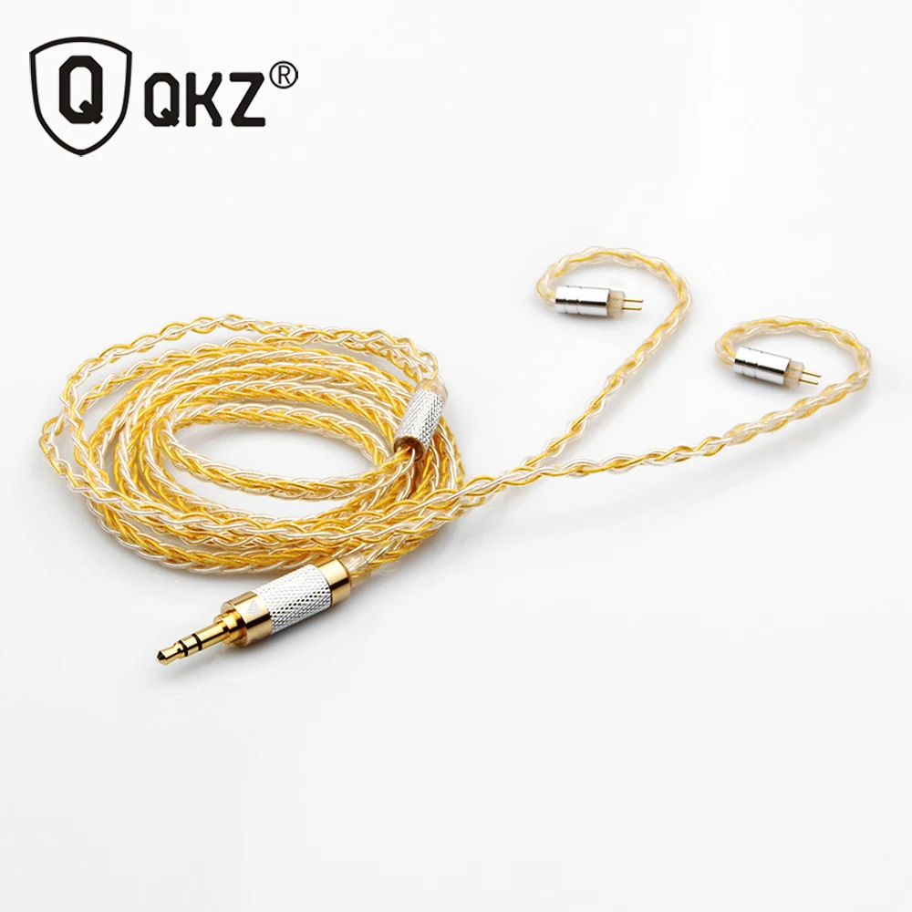 3.5MM 0.75PIN QKZ 0,75 мм 8 ядра Модернизированный посеребренный кабель 3,5 наушники Обновление кабель для VK1 VK2 VK4 VK5 - Цвет: 3.5MM 0.75PIN