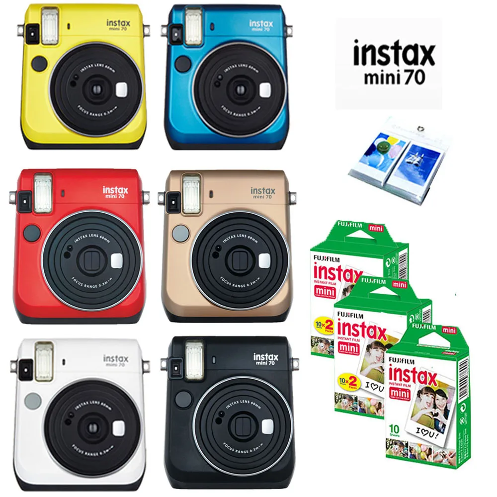 6 цветов Fujifilm Instax Mini 70 Instant фото камера красный черный синий цвет желтый белый