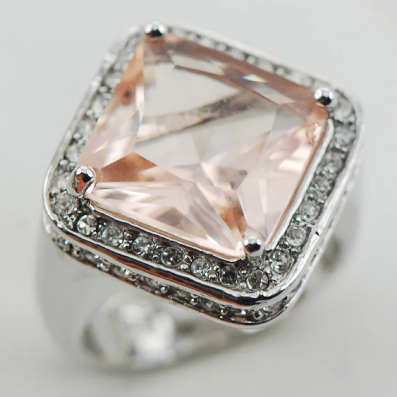 Морганит кольцо из стерлингового серебра 925 пробы Размер 7 8 9 10 11 F1008