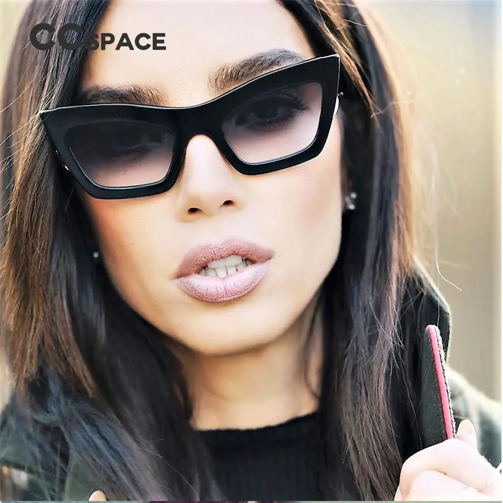 CCSPACE, 7 цветов, маленькие квадратные солнцезащитные очки, кошачий глаз, для мужчин и женщин, Брендовые очки, дизайнерские, модные, мужские, женские, с защитой от ультрафиолета, 45294