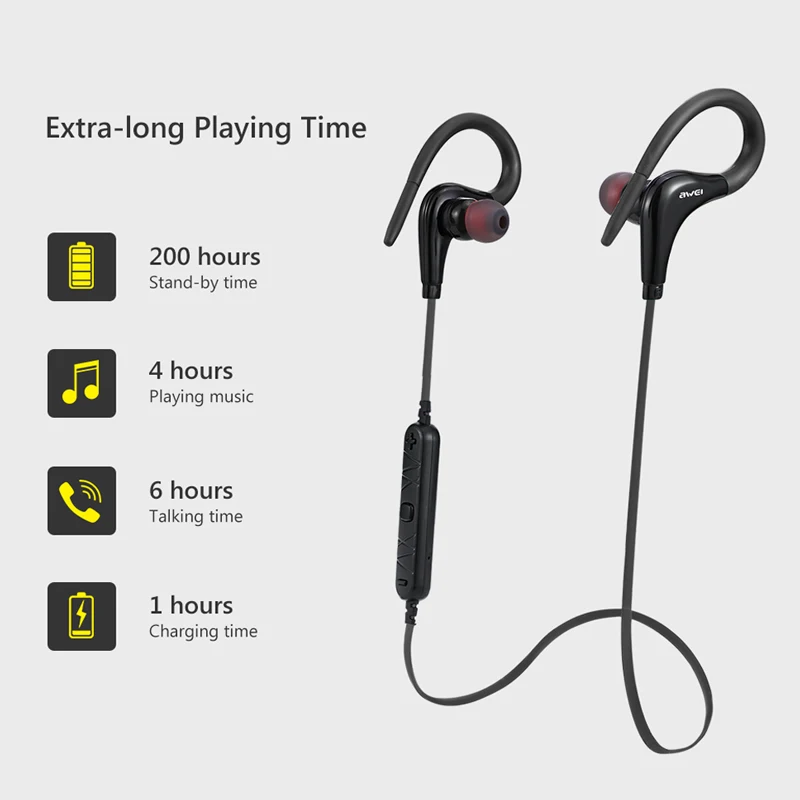 Bluetooth-наушники Awei A620BL беспроводная гарнитура спортивные стереозвуковые наушники