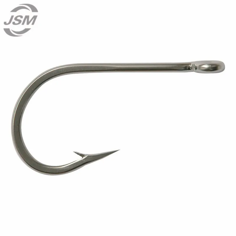 JSM 5pcs 7691 Stainless Steel Big Game Fishing Hooks Fish Tuna Bait Fishhooks Large hook Size 6/0-13/0