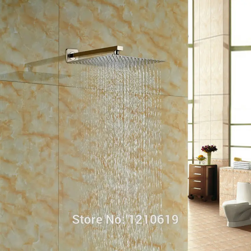 Новый 12 дюймов квадратный насадка для верхнего душа в ванной комнате никель