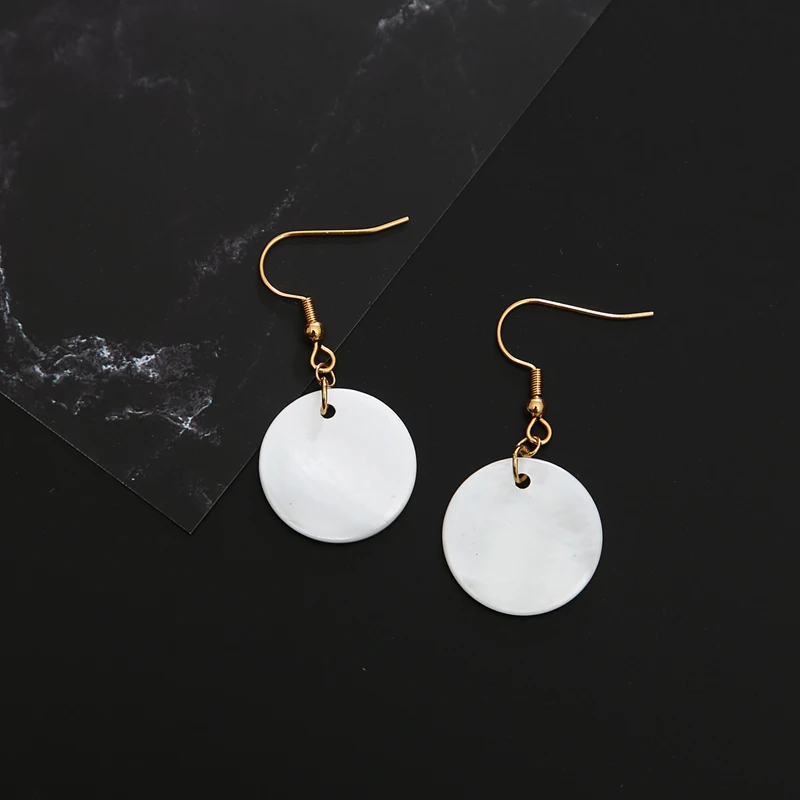 Серьги подвески из нержавеющей стали золотого и серебряного цвета с