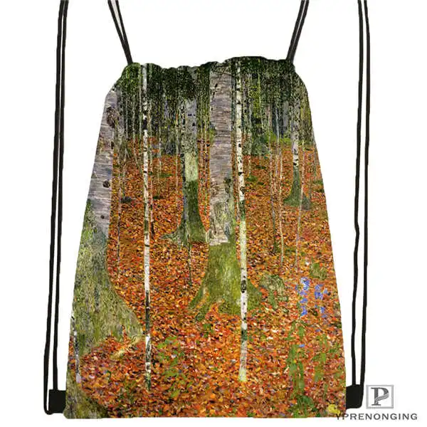 Drawstring Backpack На заказ Gustav Klimt Drawstring рюкзак сумка милый рюкзак для детей ранец(черная спинка) 31x40 см#180531-03-15 - Цвет: Drawstring Backpack