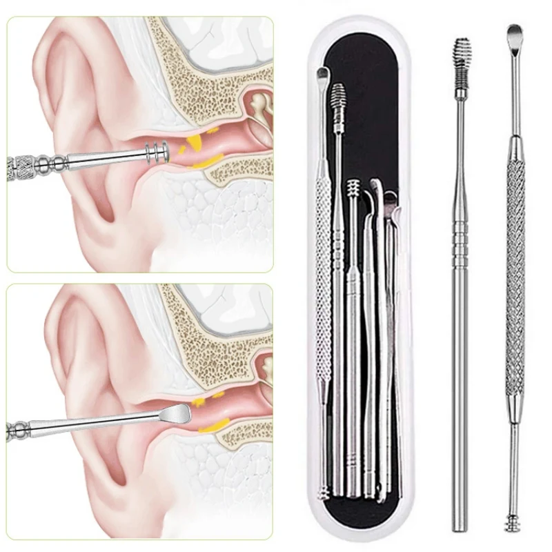7 шт инструмент для чистки ушей набор серьги из нержавеющей стали крючков захвата