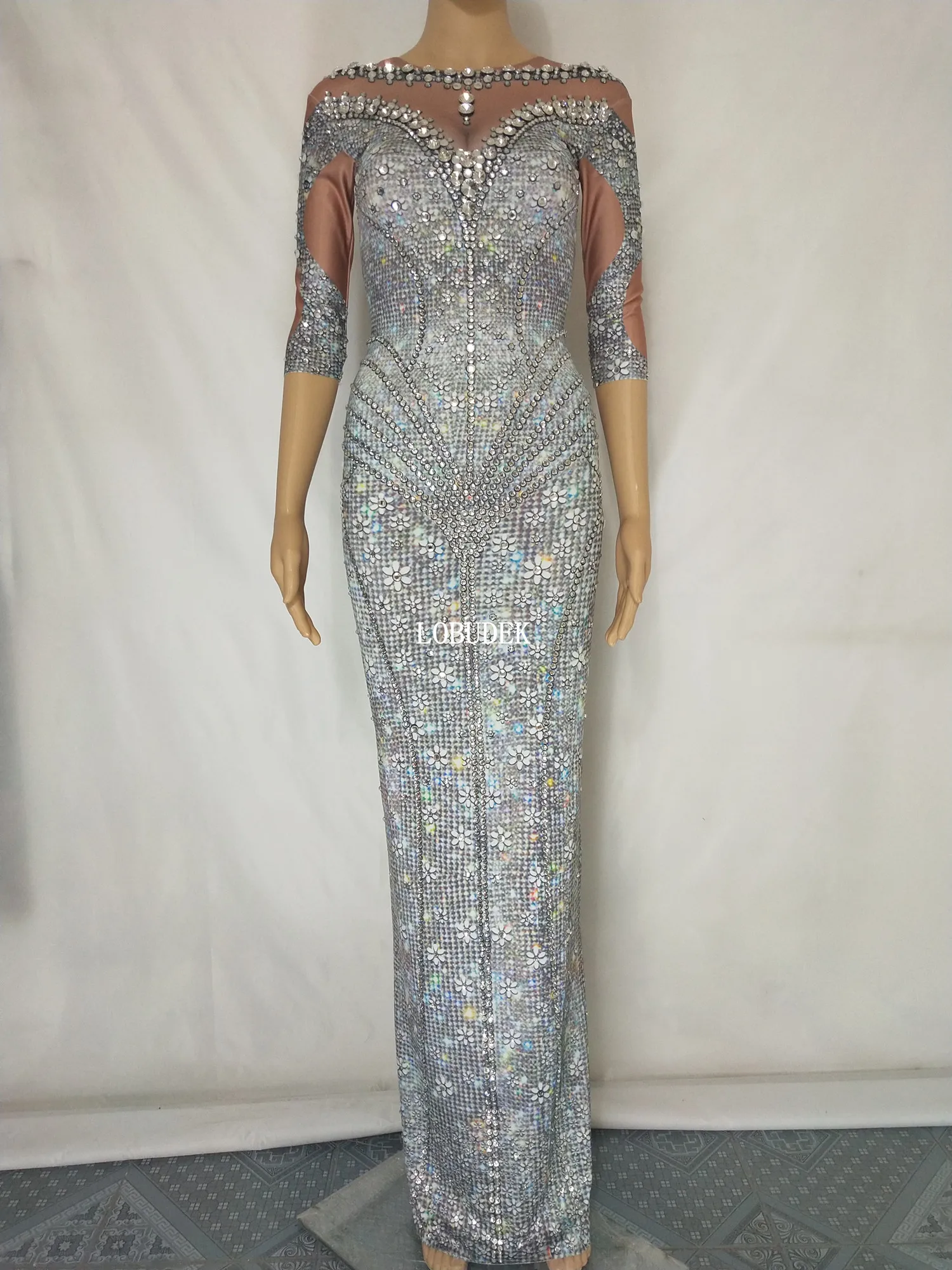 Женские длинные колготки с 3D принтом серебристые стразы для вечеринок ночных