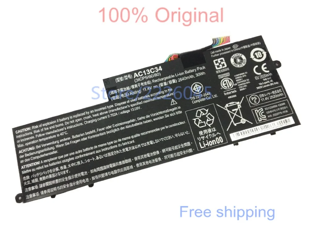 Новый Ноутбук Батареи AC13C34 (11.4 В 2640 мАч 30Wh) для Acer Aspire E3-111 E3-112 V5-122P Серии KT.00303.005