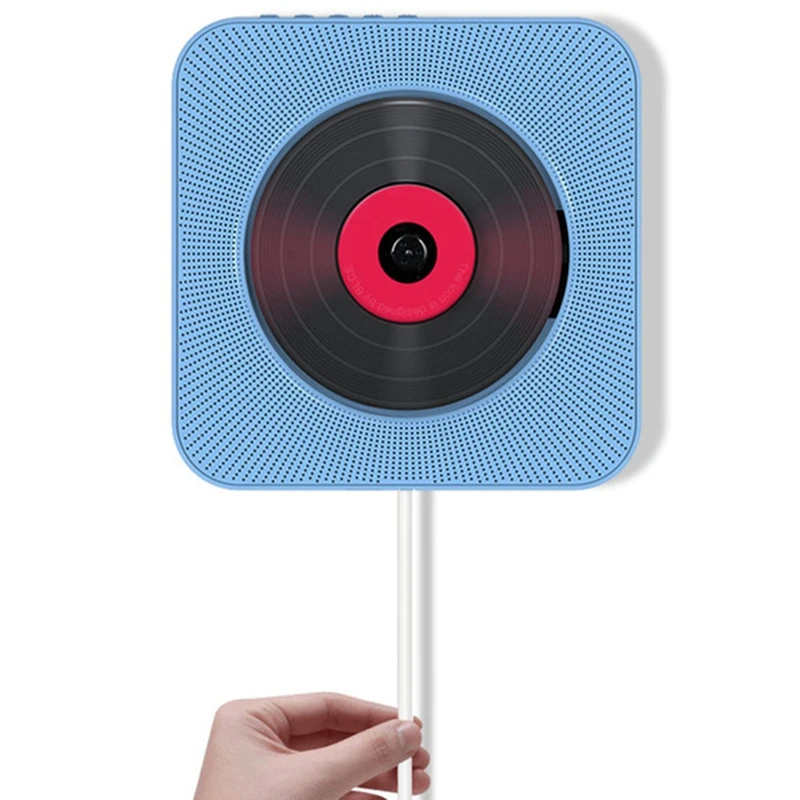Blue Kustron настенный Cd-плеер портативный домашний аудио динамик пренатальное Образование Раннее Образование Bluetooth динамик Usb накопитель Play - Цвет: Blue