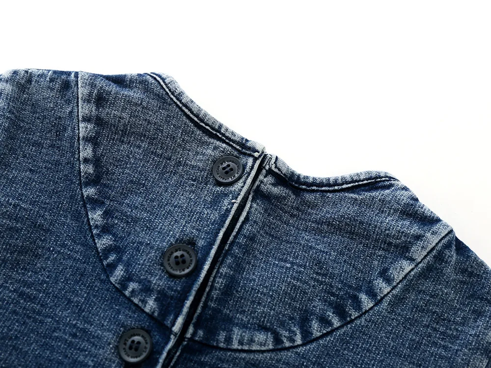 Kimocat джинсовое короткое платье с кроличьими ушками коротким рукавом для девочек |