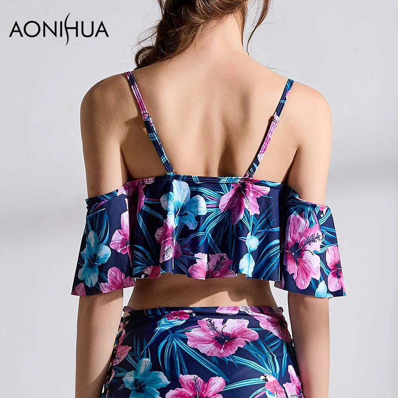

AONIHUA Swimsuit Women Swimwear Print Bodysuit Women's Bathing Suits Bikini 2018 Summer Beachwear Bathing Women Surf Swimwear