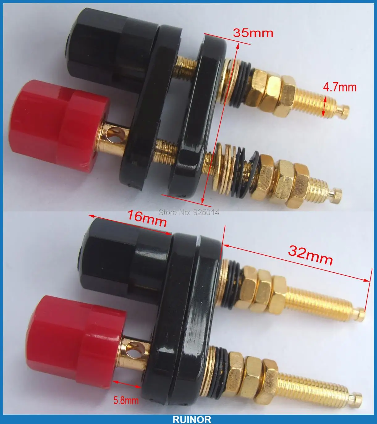 Позолоченные клеммы для штепсельной вилки типа банан 2 шт. | Обустройство дома