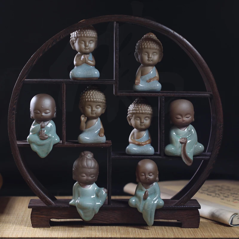 Керамика фиолетовый песок керамика Будда чай ПЭТ дзен монах украшение для дома