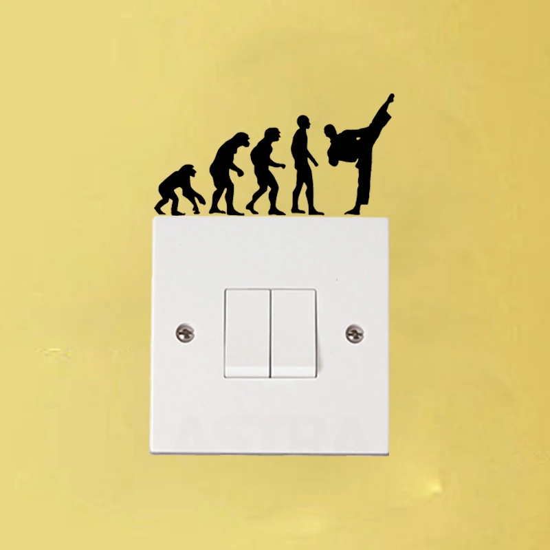 Эволюция цепь тхэквондо виниловый светильник наклейки на переключатель
