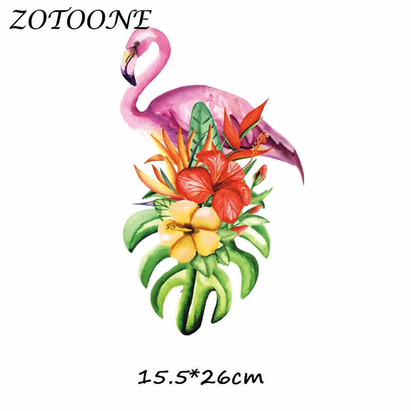 ZOTOONE красивое платье для девочки с цветочным узором Фламинго гладить на патчи