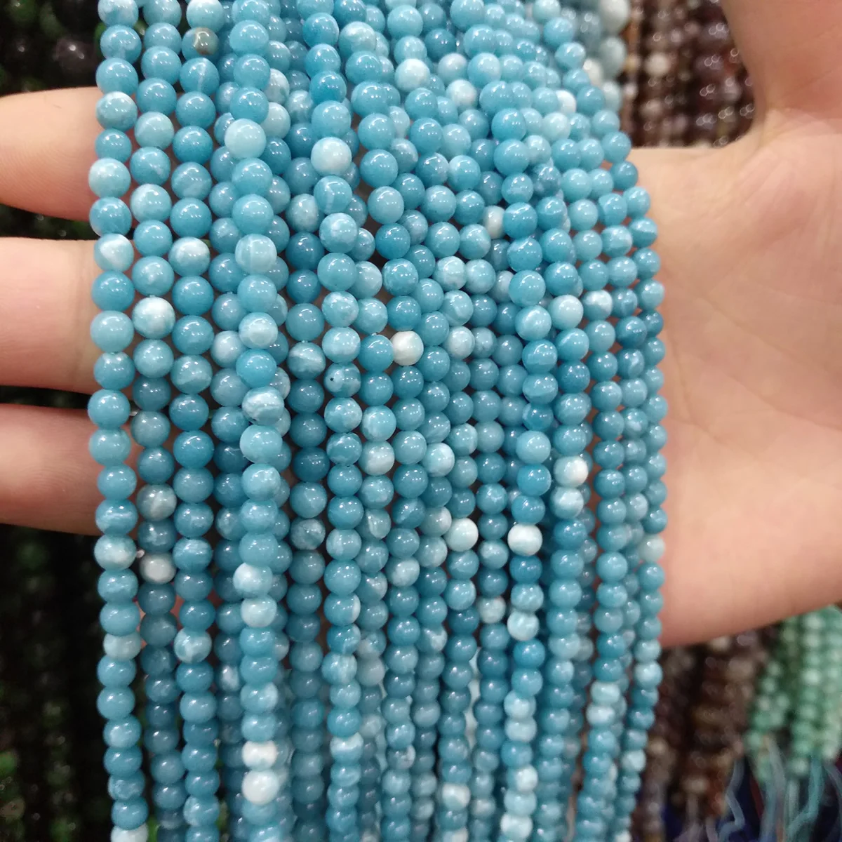 Лидер продаж дизайнерские украшения своими руками камень Beads4/6/8/10/12 мм круглый шар поделки из бисера Выводы Круглый браслет из каменных бус
