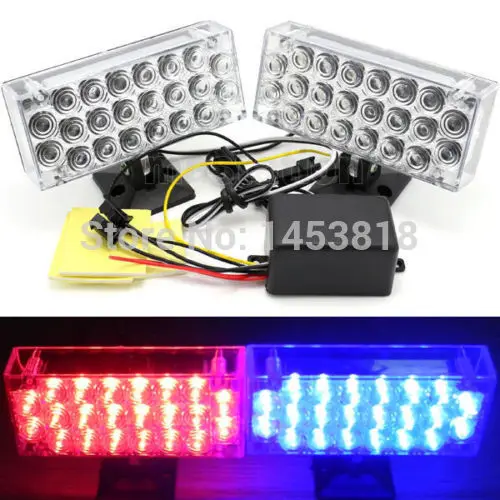 Один комплект 22 светодиодный синий и красный стробоскоп для автомобиля гриль