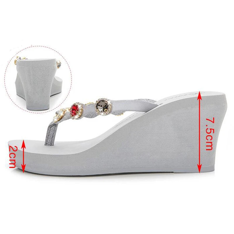 Сандалии женские на платформе мягкая кожа повседневные шлепанцы танкетка