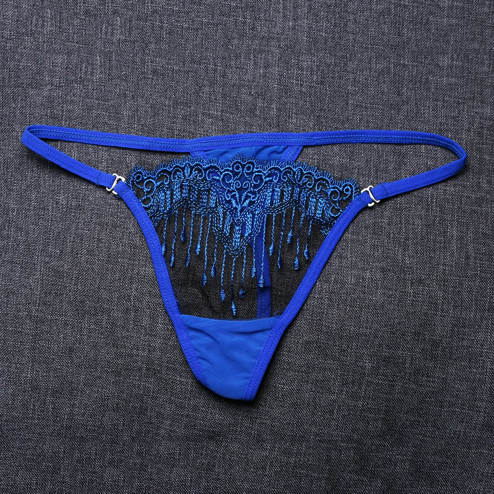 Женское нижнее белье с жемчугом прозрачные стринги кисточками и вышивкой 1