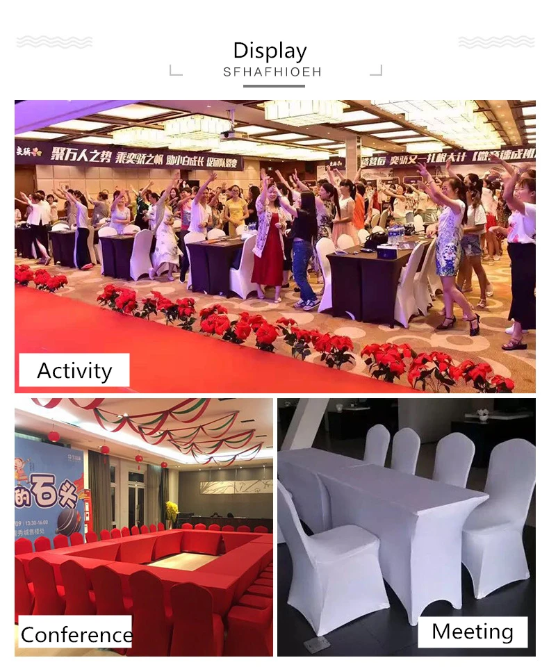 

Newly Stretch Tablecloth Spandex Lycra Table Cover For Activcity Meeting 1 Piece Rectangle Solid Banquet Table Cloth 4ft 6ft 8ft