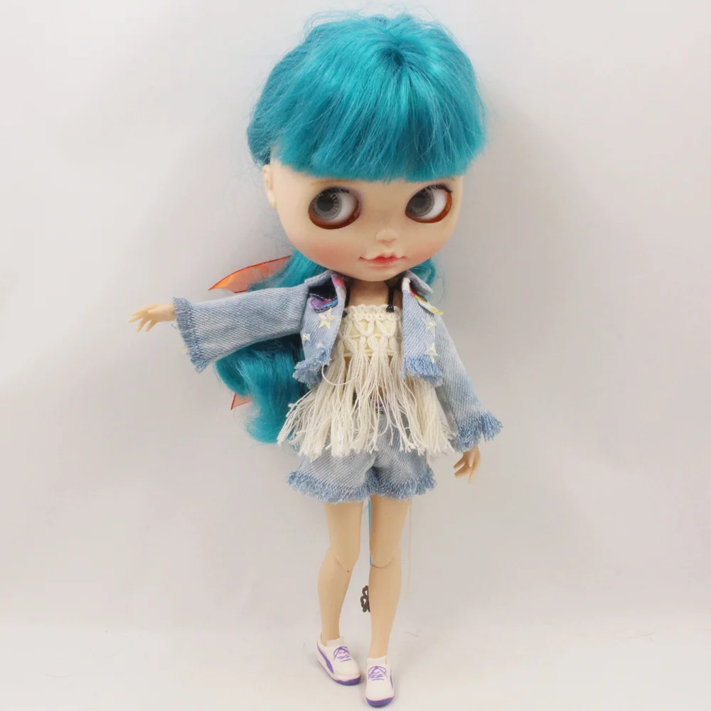 Одежда для куклы Blyth комплект женской джинсовой куртки с брюками костюм 1/6 azone BJD icy