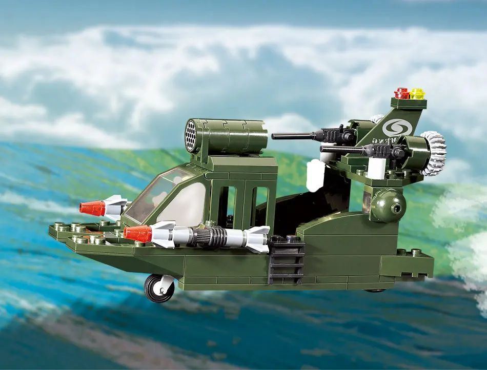 Enlighten 818 Современная Военная серия Вертолет боевые зоны модель SWAT строительные блоки фигурки DIY Развивающие детские игрушки