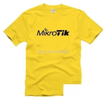 Цвет: желтый Программист сплошной цвет мужской женский mikrotik футболка мужская с коротким рукавом маршрутизатор беспроводной ISP системы футболка - Цвет: Цвет: желтый