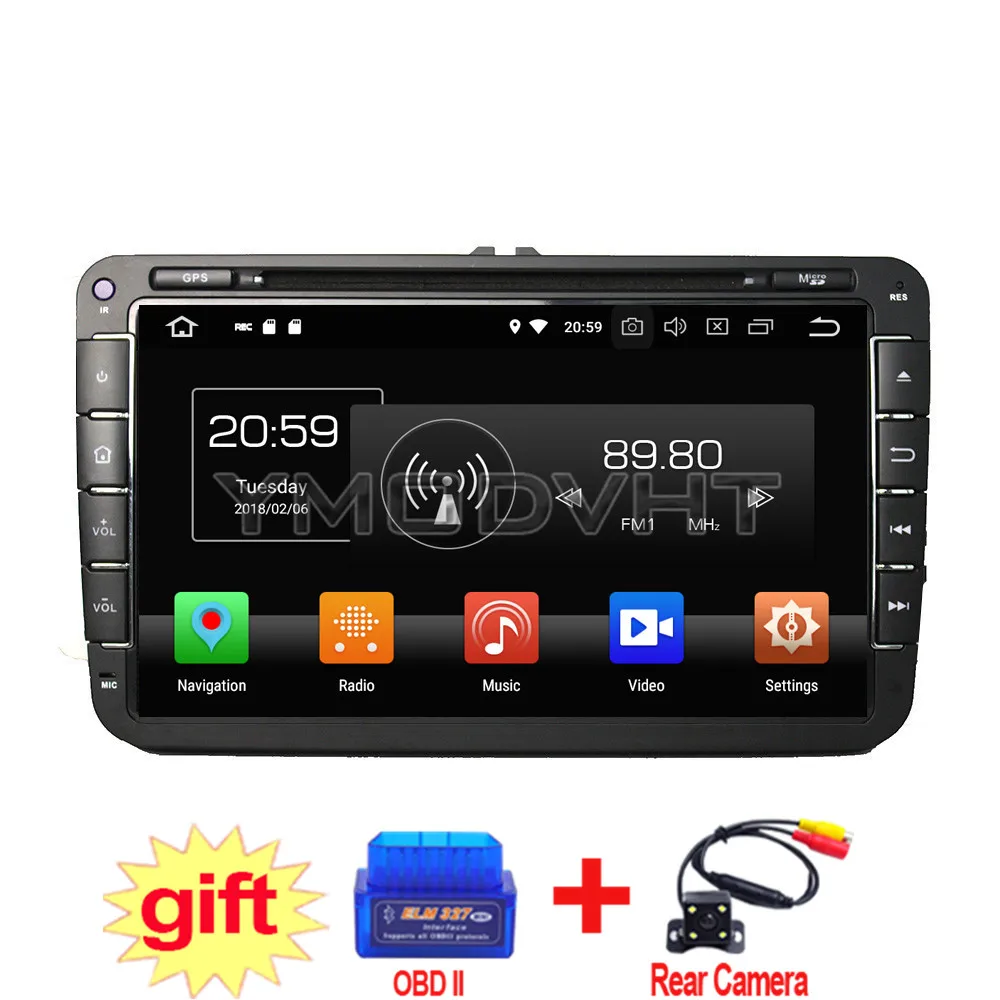 YMODVHT 8 дюймов Android 0 Восьмиядерный 4 ГБ Автомобильный DVD GPS для VW