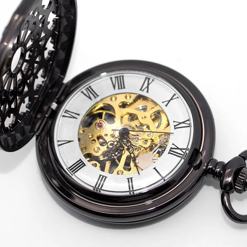 Best Vintage Spider Wed Steampunk Skeleton Mechanical Pocket Watch Men Antique Necklace Pocket & Fob Watches Chain PJX1365