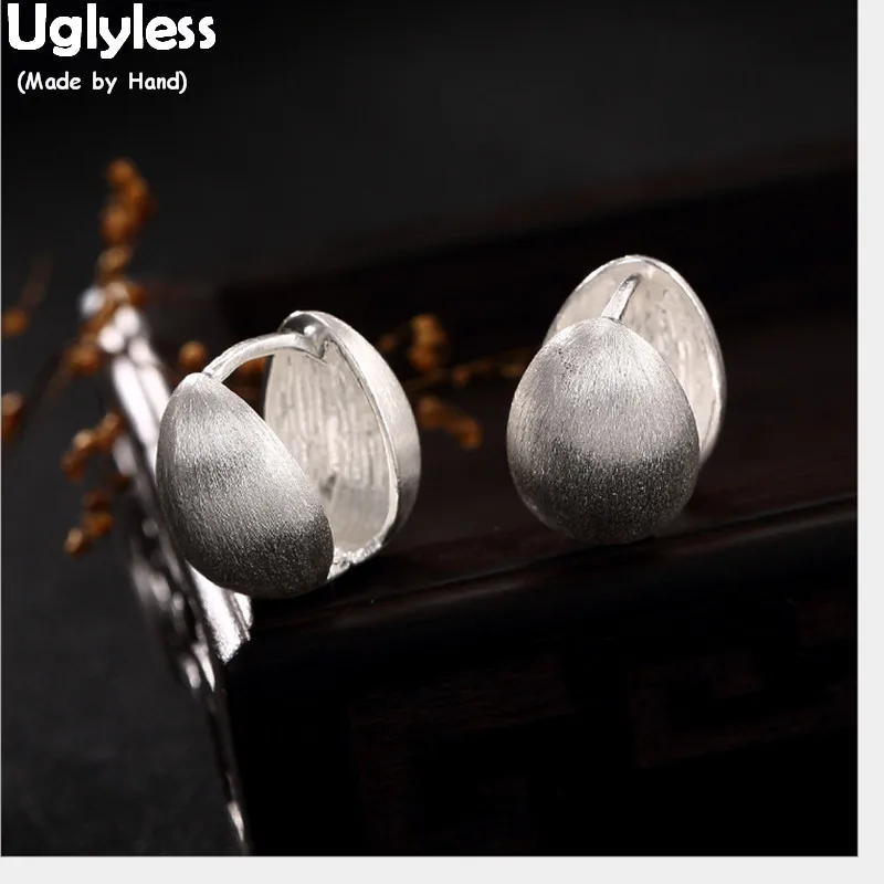 Серьги гвоздики Uglyless из 100% натурального твердого серебра 925 пробы в виде яиц для