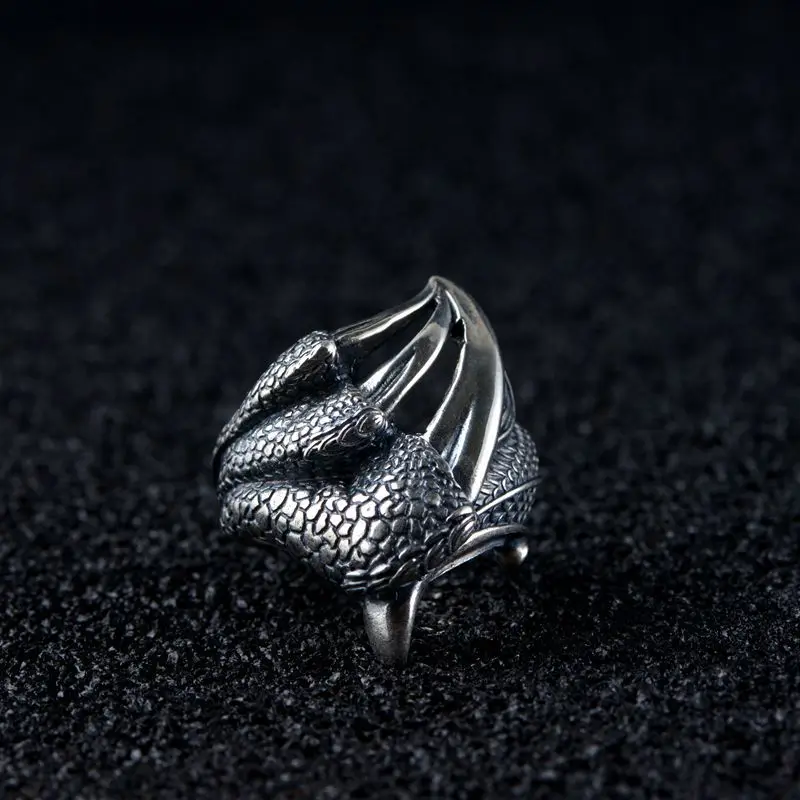 Кольцо в виде когтя из чистого серебра 925 пробы для мужчин и женщин Anillos Punk новое