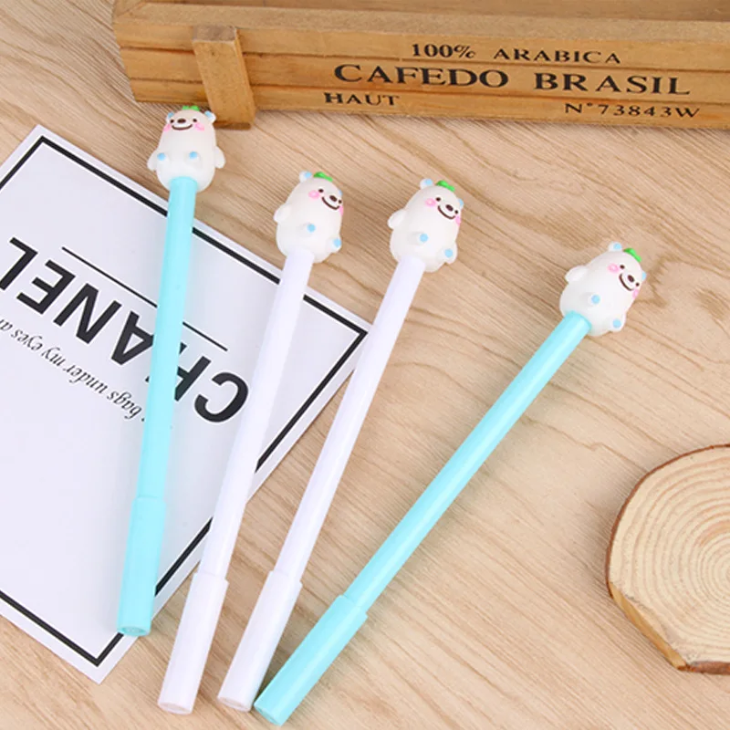 Najtaniej 24 Sztuk Cartoon Kreatywny Biały Niedźwiedź Pióro Neutralne Mały Niedźwiedź Piszący Neutralny Niedźwiedź Polarny Czarny Długopis Kawaii Szkolne