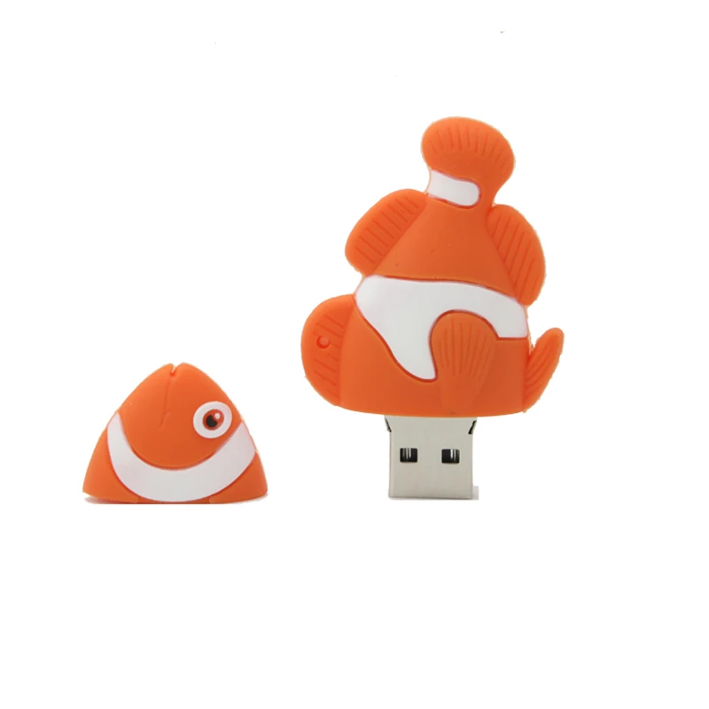 Мультфильм USB 2 0 флэш накопители 64 Гб Рыба Клоун милые флеш накопитель 32 ручка в