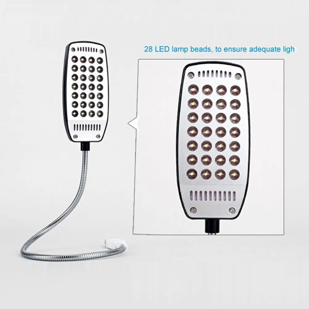 28 светодиодов Гибкая USB настольная лампа сверхъяркая портативная книга свет в