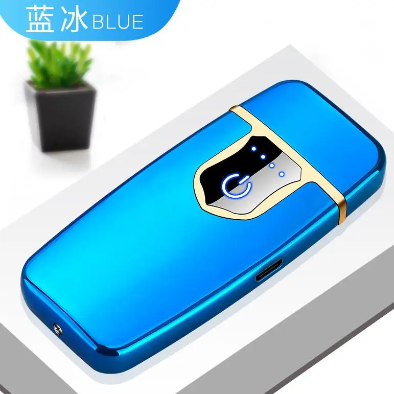 6 Сенсорный экран, электронное зажигание, электрическая ультратонкая usb зарядка, зажигалка, горячий провод, ветрозащитная зарядка, электрическая зажигалка - Цвет: 6