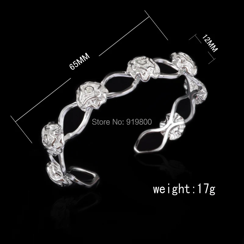 Мода стерлингового серебра 925 браслеты роза открыть для женщин braccialetti за ле донн |