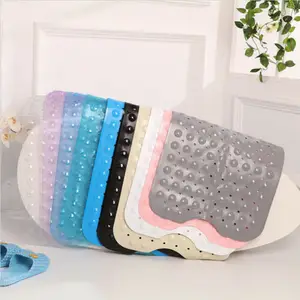 Квадратный коврик для душа-большое отверстие для слива-нескользящий-очень толстые присоски