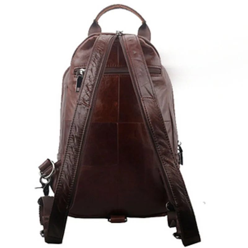 Мужская сумка из натуральной воловьей кожи на грудь сумка-слинг Повседневная для