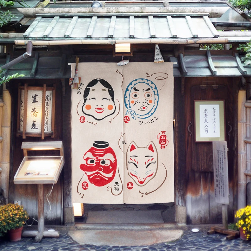 Япония Норен занавески гобелен Ukiyo e принты хлопок лен Кухня Дверь занавеска