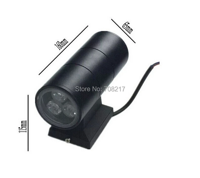 売る 白/黒現代6*1ワットledウォールライトホテルトイレ浴室寝室の壁ランプ6ワットアップとダウンac90〜265ボルト送料無料