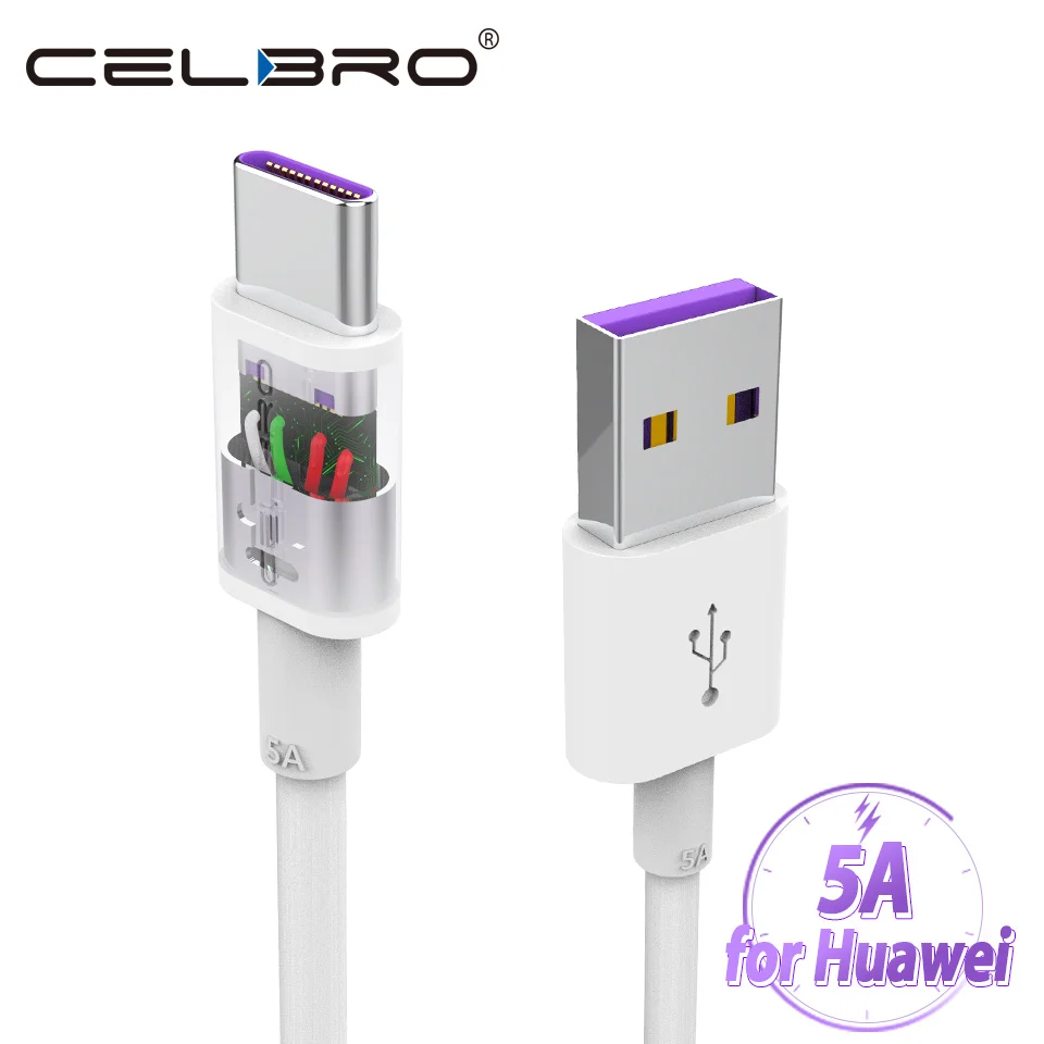 Оригинальный кабель SuperCharge USB Type C 5A для Huawei P30 P20 P10 Plus Mate 30 20 10 9 Pro Honor V10 V9 8 быстрая