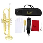 Труба Bb высокого качества, плоская прочная Латунная Труба с посеребренным мундштуком, пара перчаток и изысканная сумка