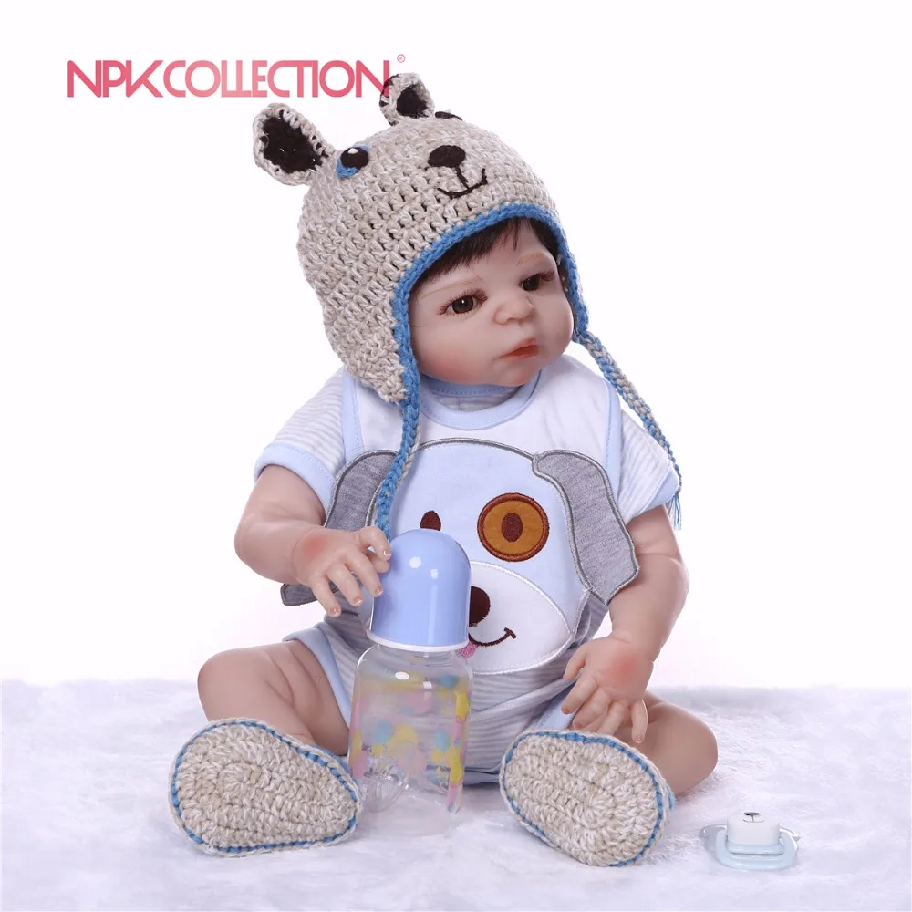 NPK 19 дюймов 46 см Очаровательная Кукла Reborn маленькая силиконовая кукла Bebes Boy