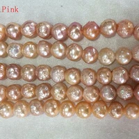 wholesale 10 11mm natural pink round big edison baroque pearl loose strand