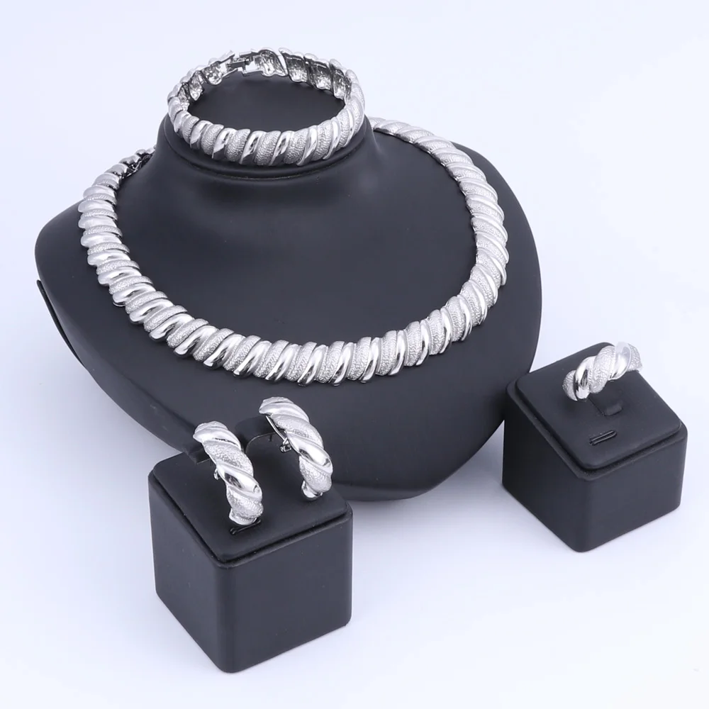 Модные африканские Ювелирные наборы для женщин свадебные Дубай золотого цвета