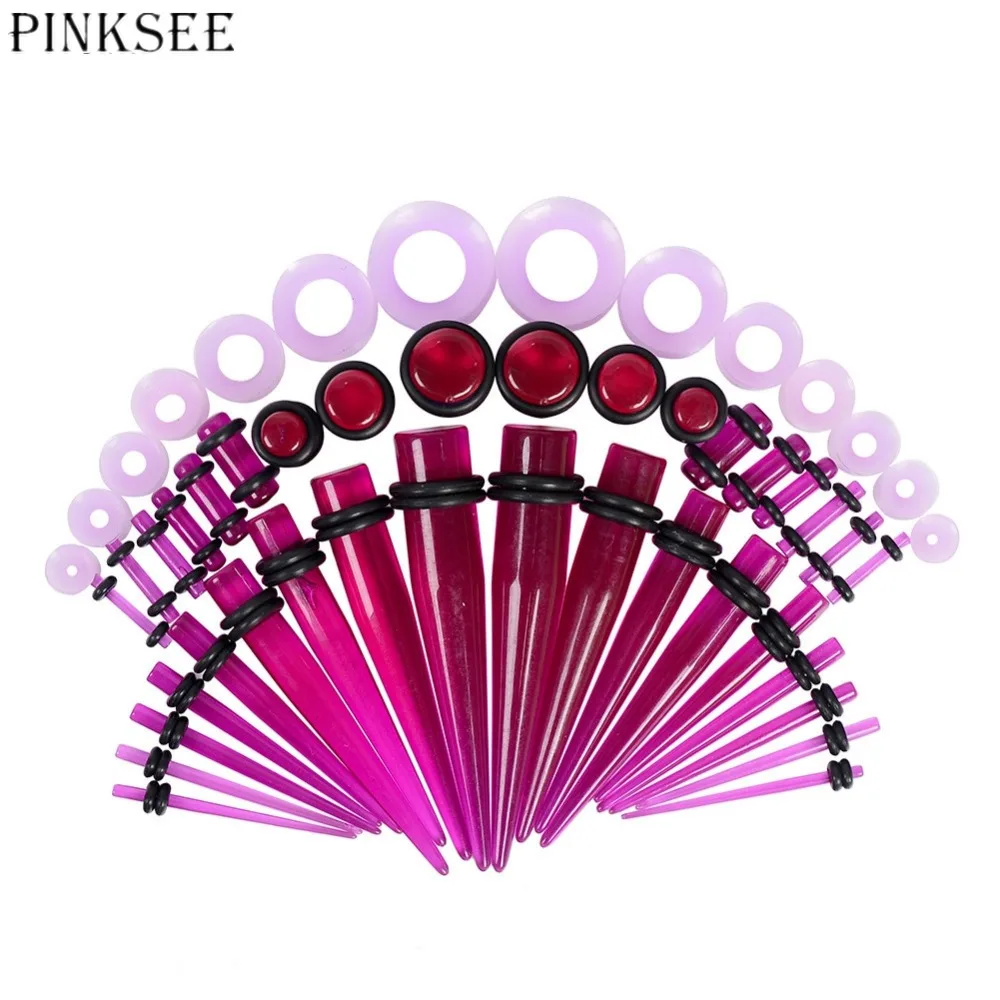 

PINKSEE 50Pcs Acrylic Zircon Cone Ear Expansion Combination Set Chic Ear Stud Ear Expansion Ear Piercing Body Jewelry