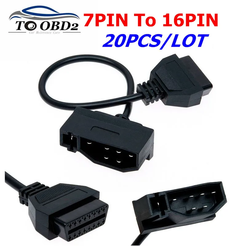 

20 шт./лот оптовый разъем кабеля OBD OBDII Для Ford 7Pin штекер к OBD2 16Pin гнездо для Ford 7-контактный разъем кабеля преобразователя